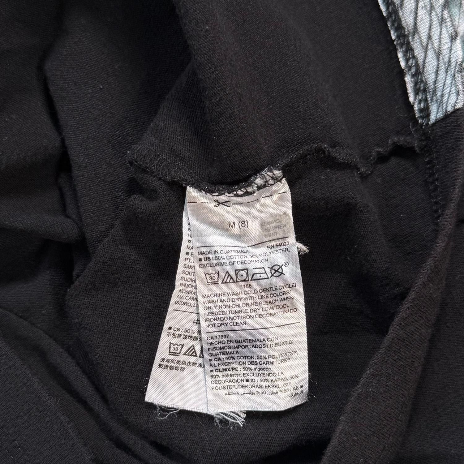 Old Navy boys size 8 black long sleeve shirt material and care tag