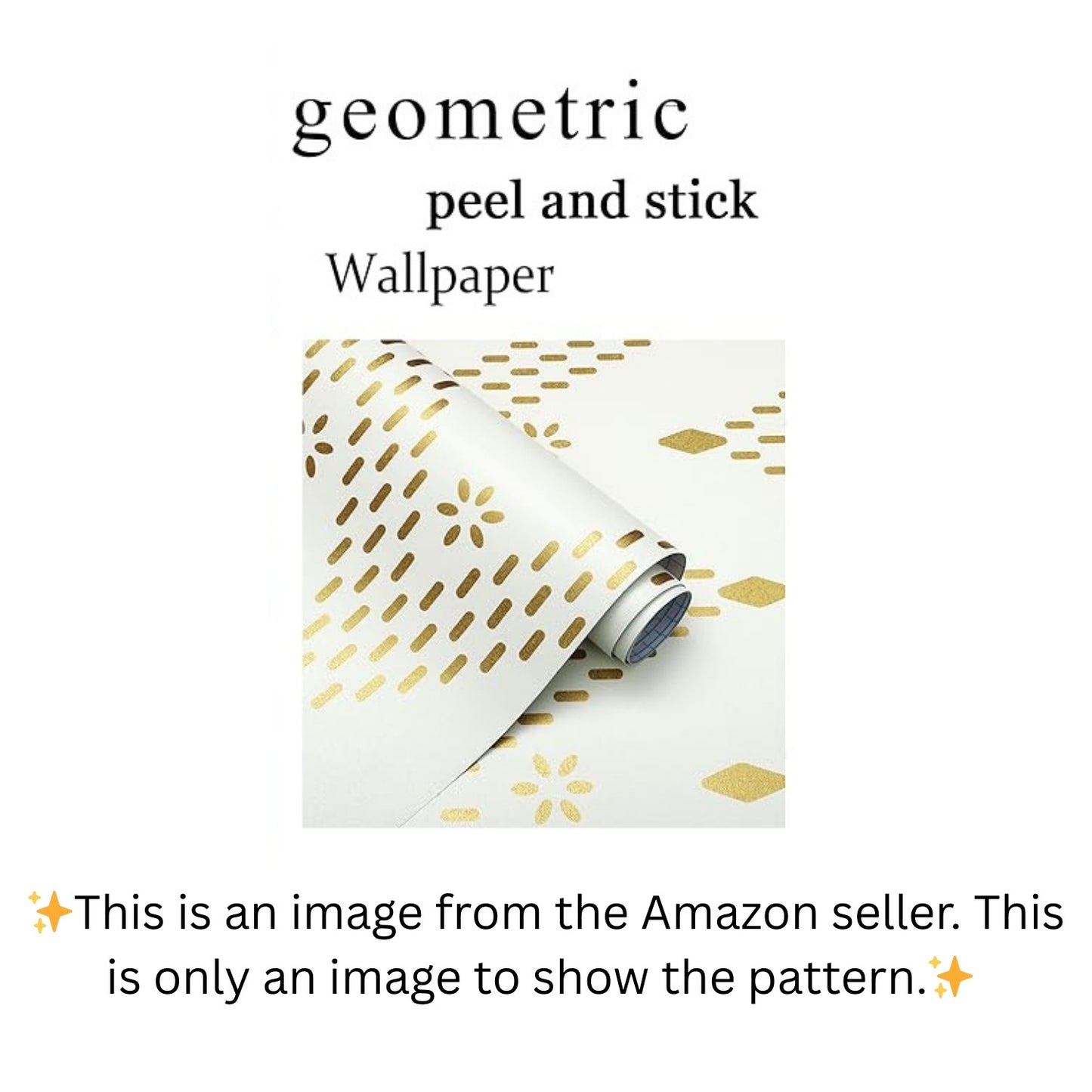 Fiula Peel and Stick Wallpaper Cream Gold Geometric | Removable Wall Decor