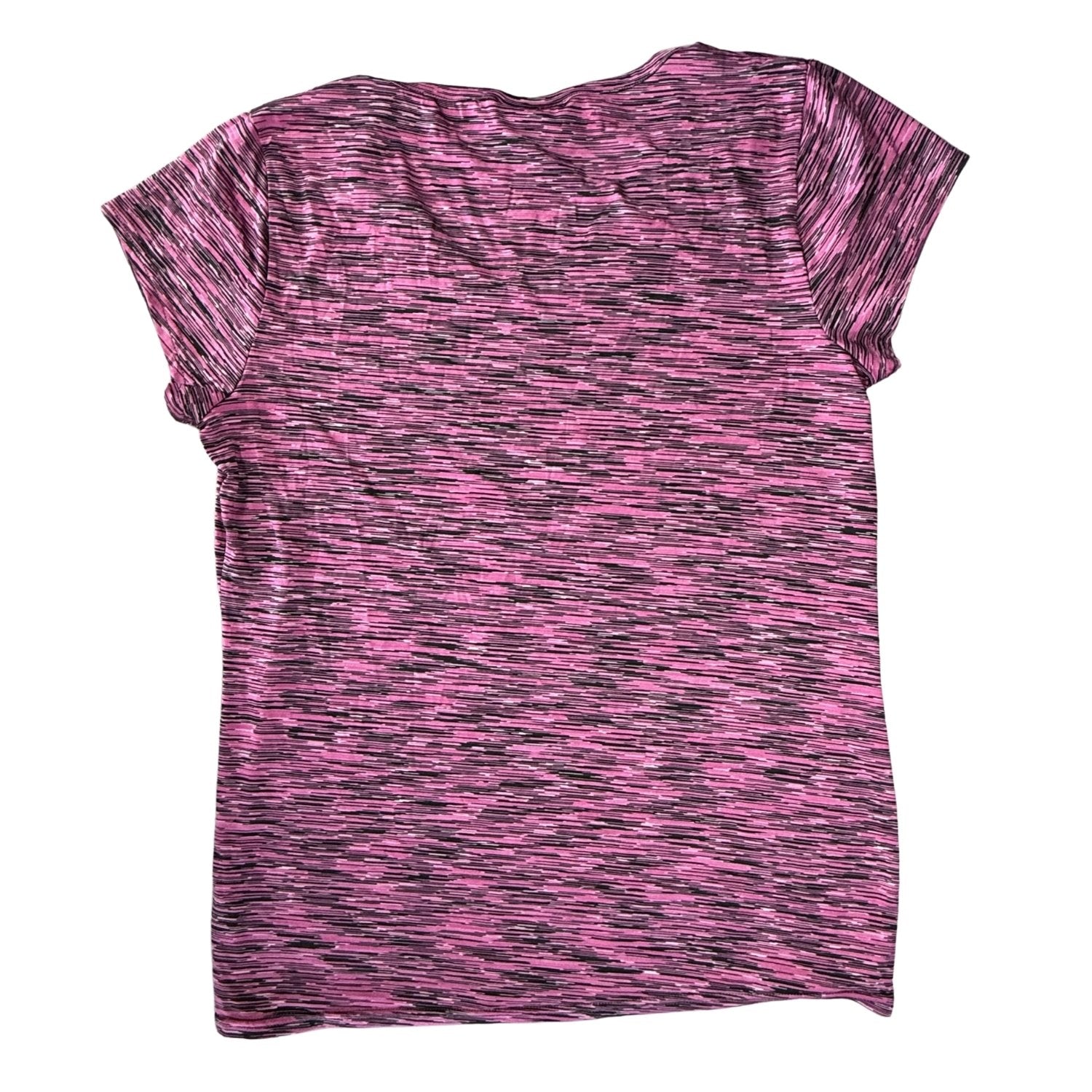 Back view of pink athletic performance tee