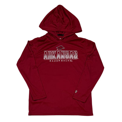 Russell Arkansas Razorbacks boys red performance hoodie size 8 front view