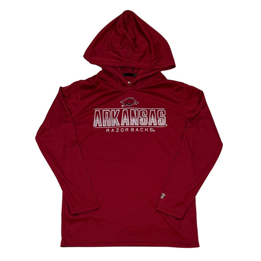 Russell Arkansas Razorbacks boys red performance hoodie size 8 front view