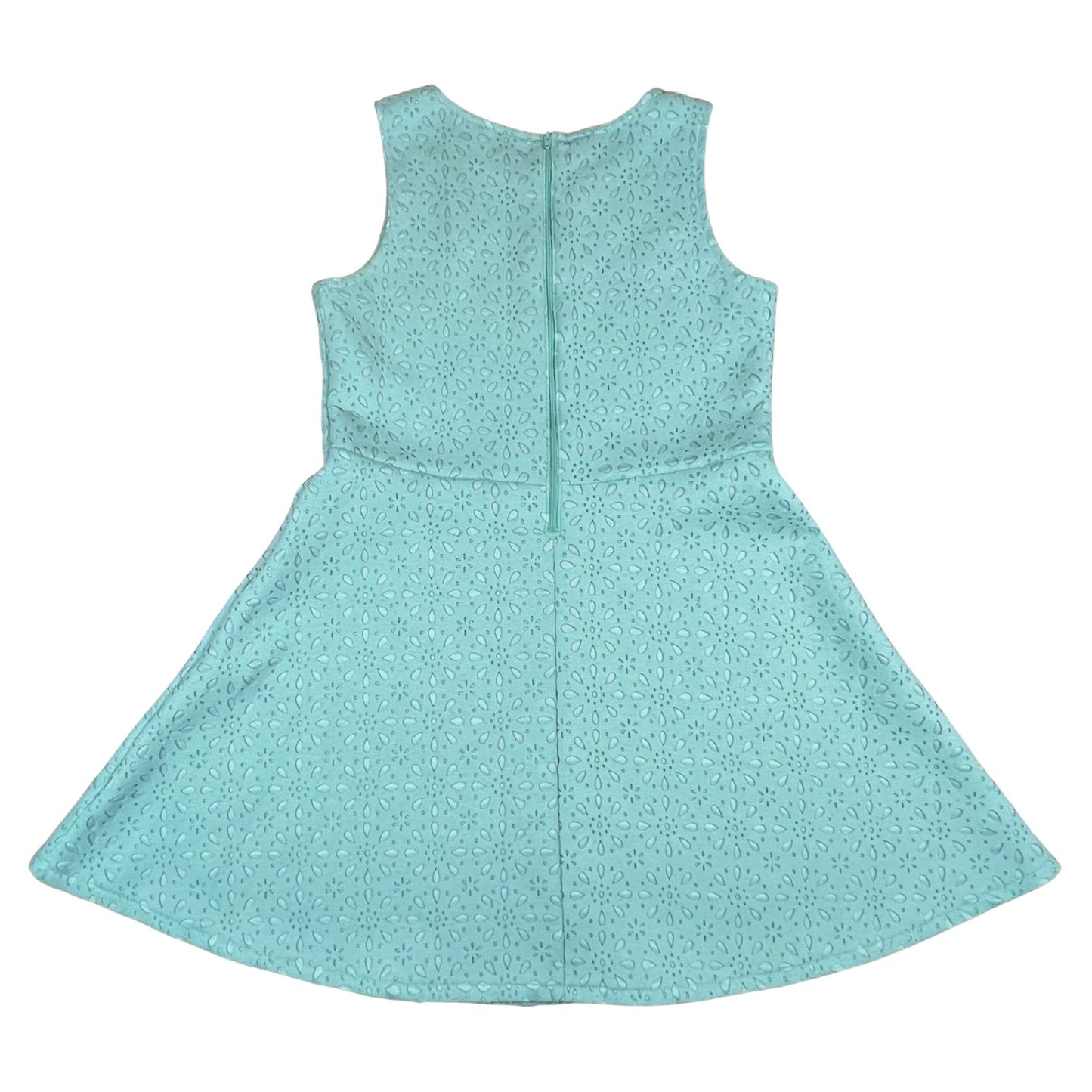 Back view The Children’s Place turquoise sleeveless dress with zipper closure – Girls XXL 16 – Our Families Attic
