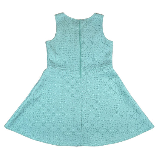 Back view The Children’s Place turquoise sleeveless dress with zipper closure – Girls XXL 16 – Our Families Attic
