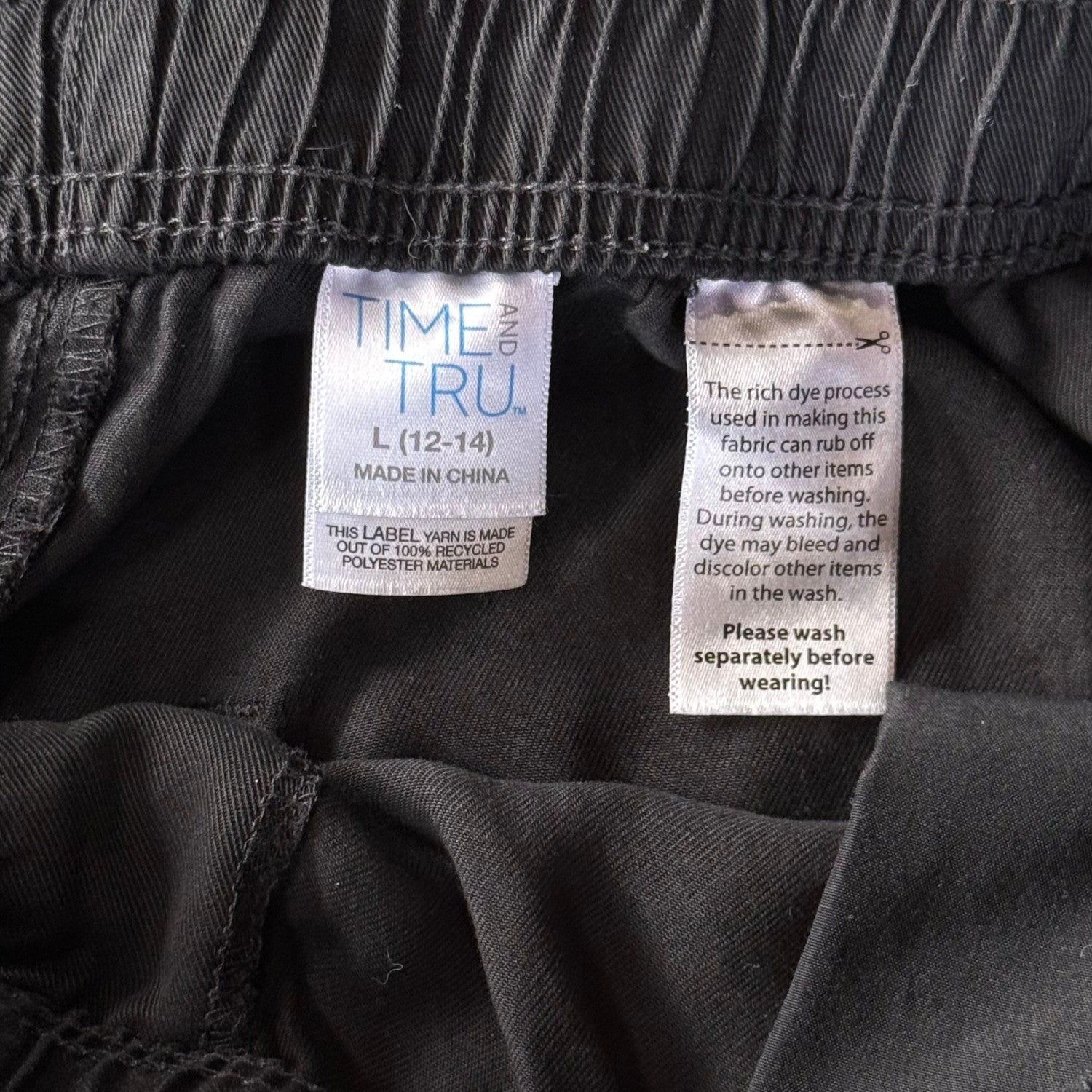 Time and Tru women’s size large (12–14) clothing tag