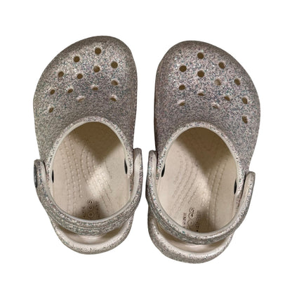 Toddler girl iridescent glitter Crocs classic clogs size 6 