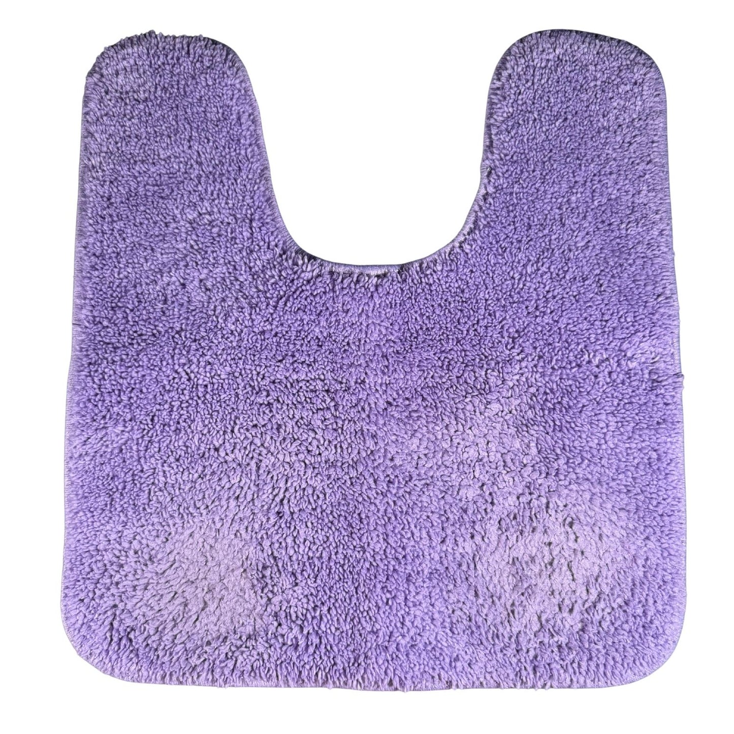 Mainstays lavender 2-piece bathroom rug set including bath rug and toilet mat. This image is of the toilet mat. 