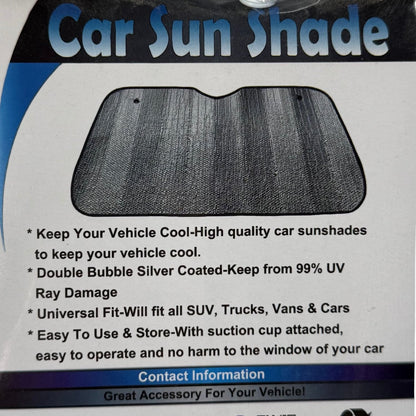 Big Hippo car sun shade silver double bubble reflective detail