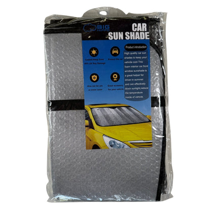 Universal car sun shade silver reflective UV protection front view