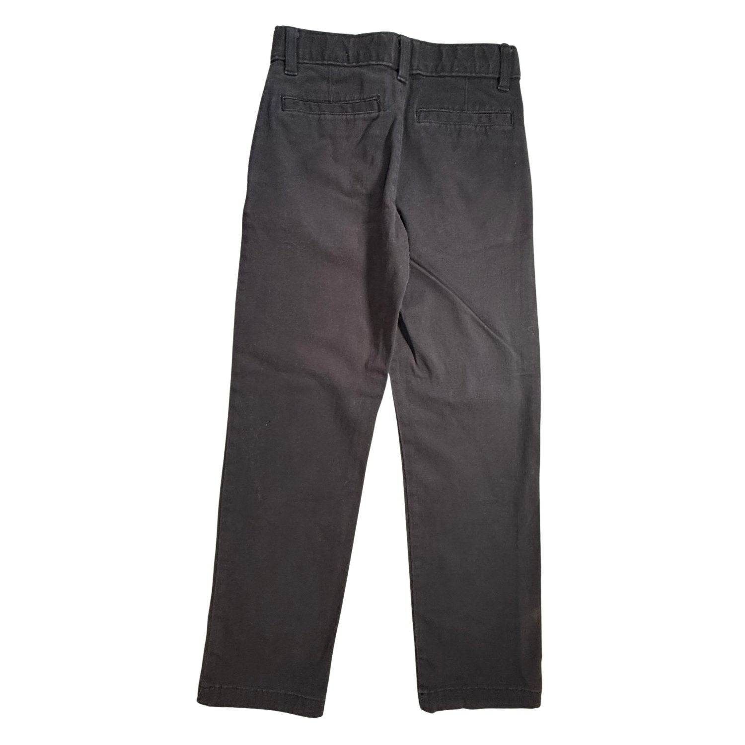 Back view of Wonder Nation boys black straight-leg uniform pants size 10R