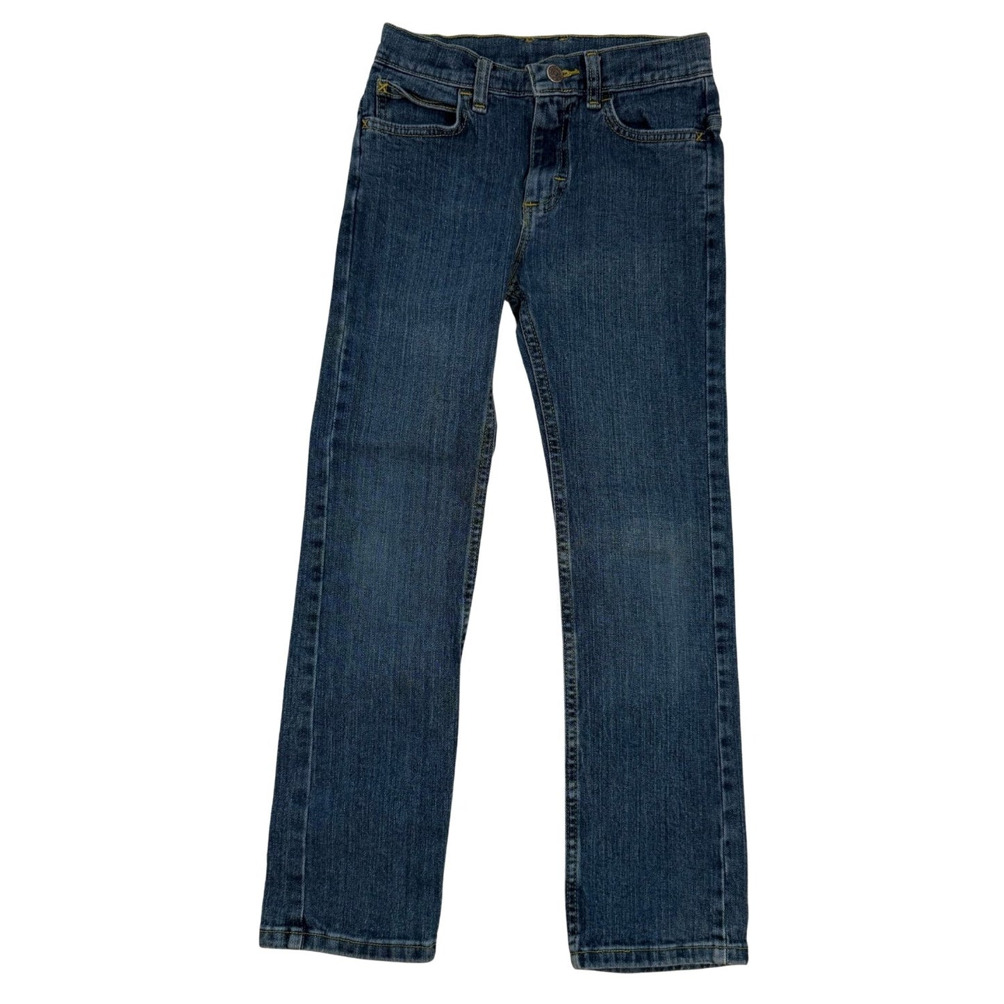 Wrangler boys size 10 regular medium wash blue jeans front view