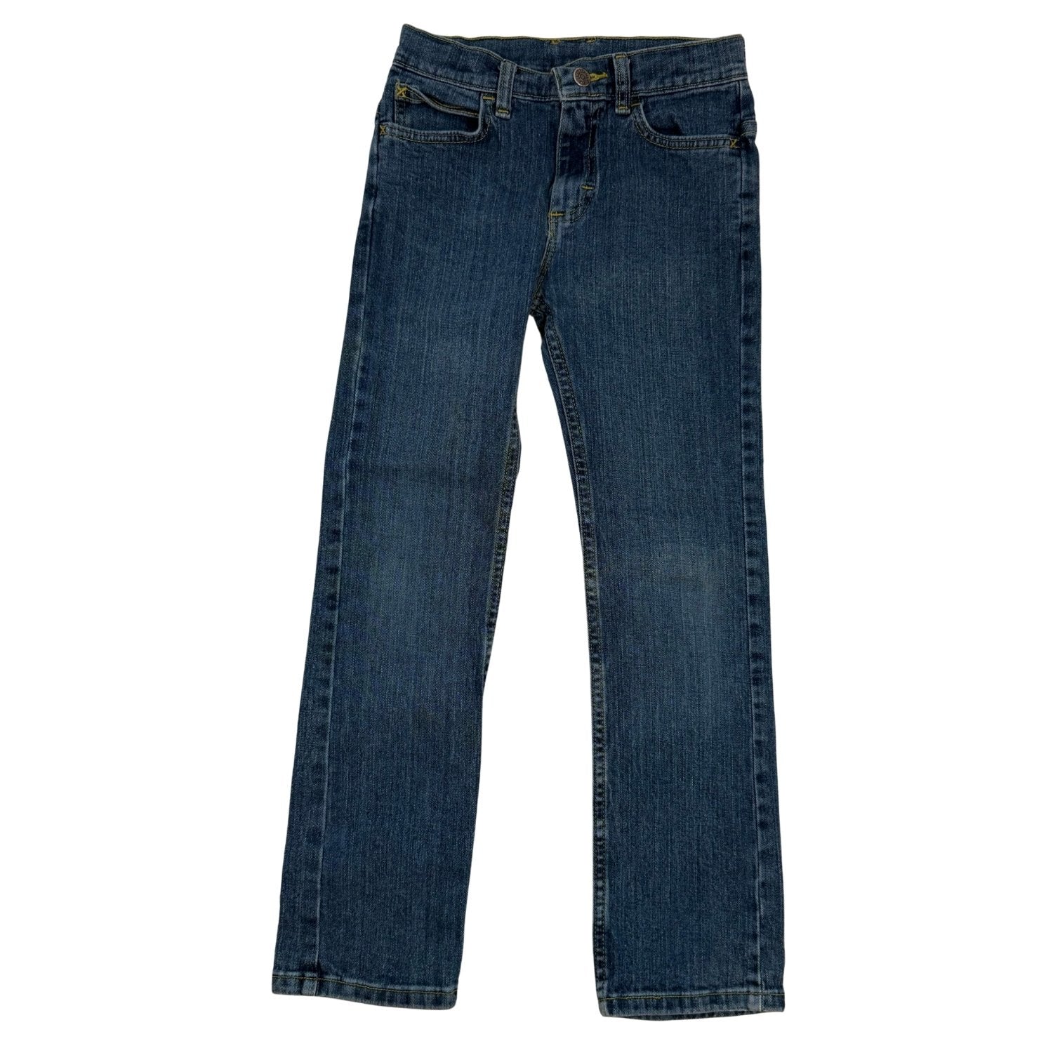 Wrangler boys size 10 regular medium wash blue jeans front view