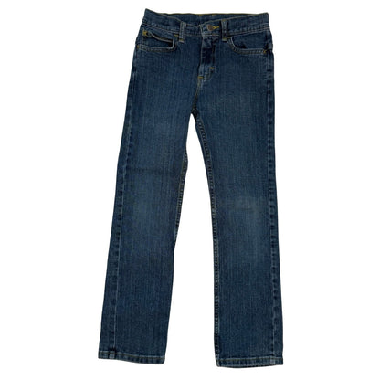 Wrangler boys size 10 regular medium wash blue jeans front view