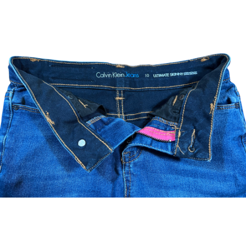 Calvin Klein Ultimate Skinny Stretchy Jeans Girl Size 10 Pre-Owned Gently Used Condition Waistband - Our Families Attic