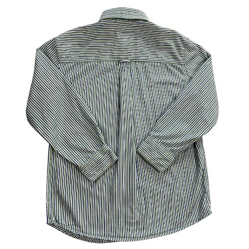 First Wave Blue and Green Striped Long Sleeve Button-Up Shirt Size: Boys 7 Color: Blue & green striped Features: Long Sleeve Button-up Button cuffs Button collar Front pocket Material: 100% Cotton Condition: Gently Used - Our Families Attic
