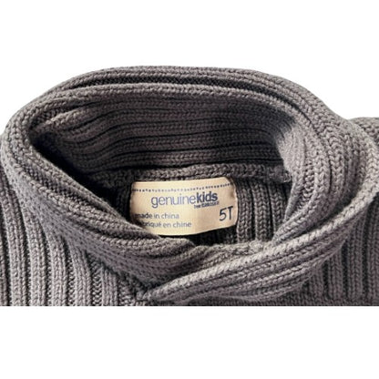 Pre-Owned Oshkosh Gray Sweater Brand: Genuine Kids by Oshkosh Size: Toddler Boy 5T Color: Gray/Charcoal and light Gray Features: Long Sleeve Moch Turtleneck Soft knit material Material: 100% Cotton Condition: Excellent condition. Used. Our Families Attic