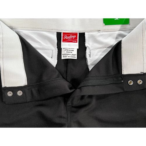 Rawlings Black Baseball Pants Size: Youth Large Color: Black Features: 2" Elastic Waistband 2" Belt loops Snap & zip closure Calf length Material: 100% Polyester Condition: NWT - New with tags Measurements: Waist: 28.5" Inseam: 18.5" Rise: 11.5" Total length: 28.5" NWT - Our Families Attic