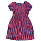 Soprano Blue & Red Chevron Striped Dress  (Est. Orig. Retail Price $55.00) Size: Big Girl Size XL - 16  Color: Red and blue chevron pattern  Features: Cute blue button closure at the back of the neck, A-Line  Material: 100% Polyester  Condition:  Gently Used Front - Our Families Attic