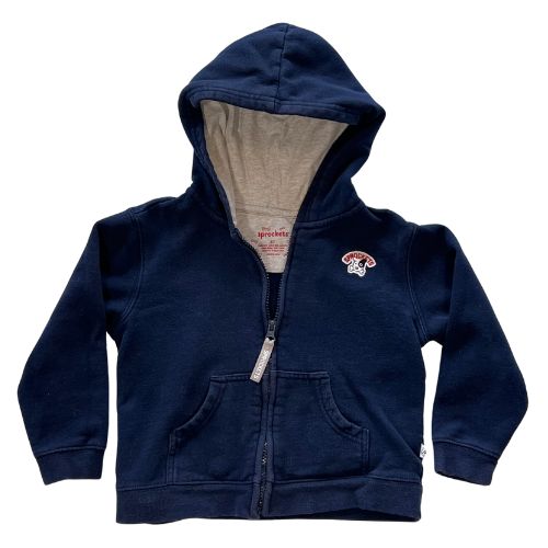 Pre-Owned Sprockets Blue Zip-Up Hoodie Jacket Toddler Boys 5T Brand: Sprockets Size: Toddler Boys 5T Color: Blue Features: Long Sleeve Zipper closure Pockets Lined hood Material: 80% Cotton, 20% Polyester Condition: Gently Used. Our Families Attic