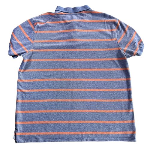 St. John's Bay Blue and Orange Striped Short Sleeve Polo (Est. Retail Price $50.00) Size: Men's XXL Color: Orange and Blue Features: Short sleeve Collar 2-Button Polo Material: 100% Cotton Condition: Well-Loved used back - Our Families Attic