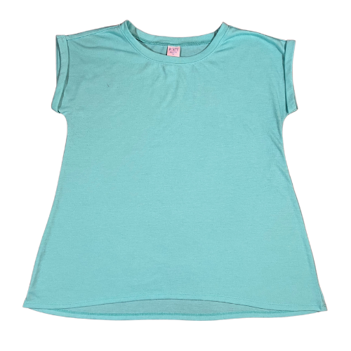 The Children's Place Solid Blue Turquoise Shirt Big Girl Size XXL 16 Color: Turquoise/blue Rolled No-Sleeve Condition: Well-Loved, some pilling, and a couple of small pen marks used front - Our Families Attic
