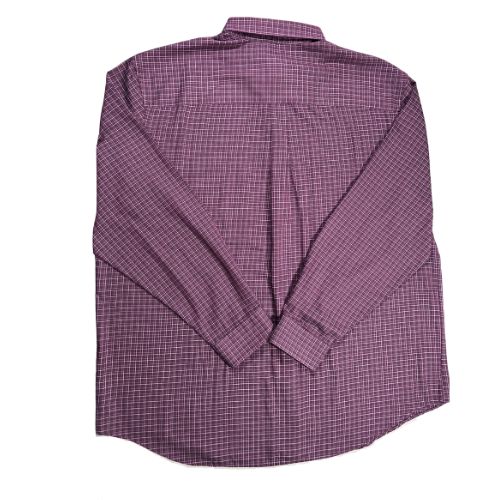 Van Heusen Dark Purple Long Sleeve Button-Up Dress Shirt Size: Men's 2XLT Big & Tall Color: Dark Purple with a thin criss-cross pattern Features: Long Sleeve Button-down collar Button-up Adjustable button cuffs Front Pocket Material: 60% Cotton, 40% Polyester Condition: Excellent Used - Our Families Attic